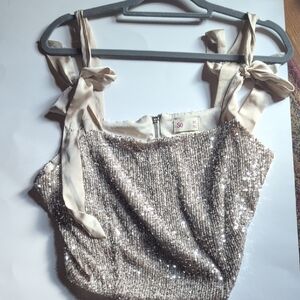 SO Shimmering Sequin Tank Top